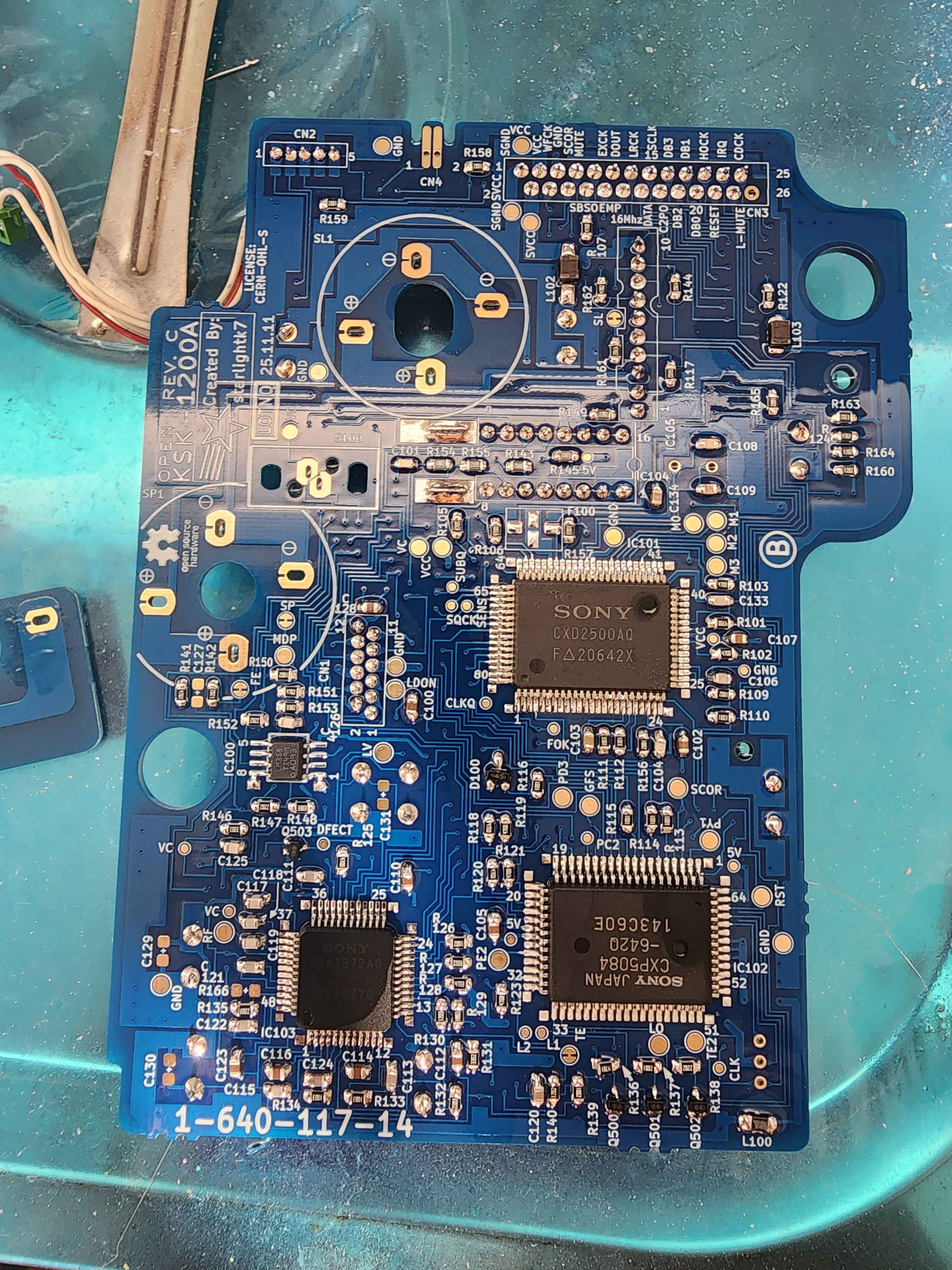 OpenKSK KSK-1200A board in a blue build.