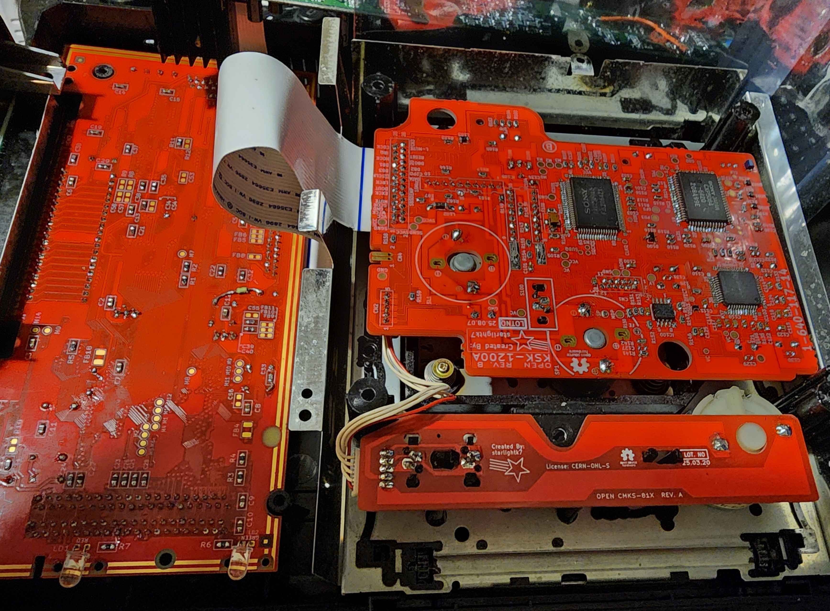 OpenKSK prototype Sega CD build with reproduction motherboard.