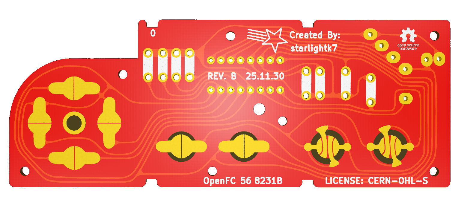 OpenFC 56.8231B Player 1 controller, front.