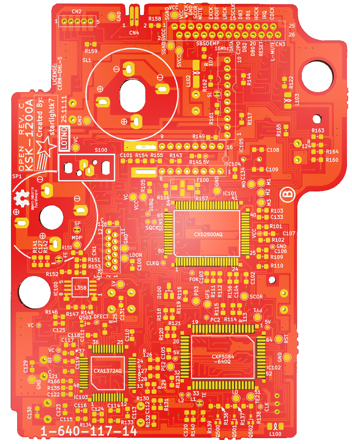 OpenKSK KSK-1200A CD-ROM laser board, front.