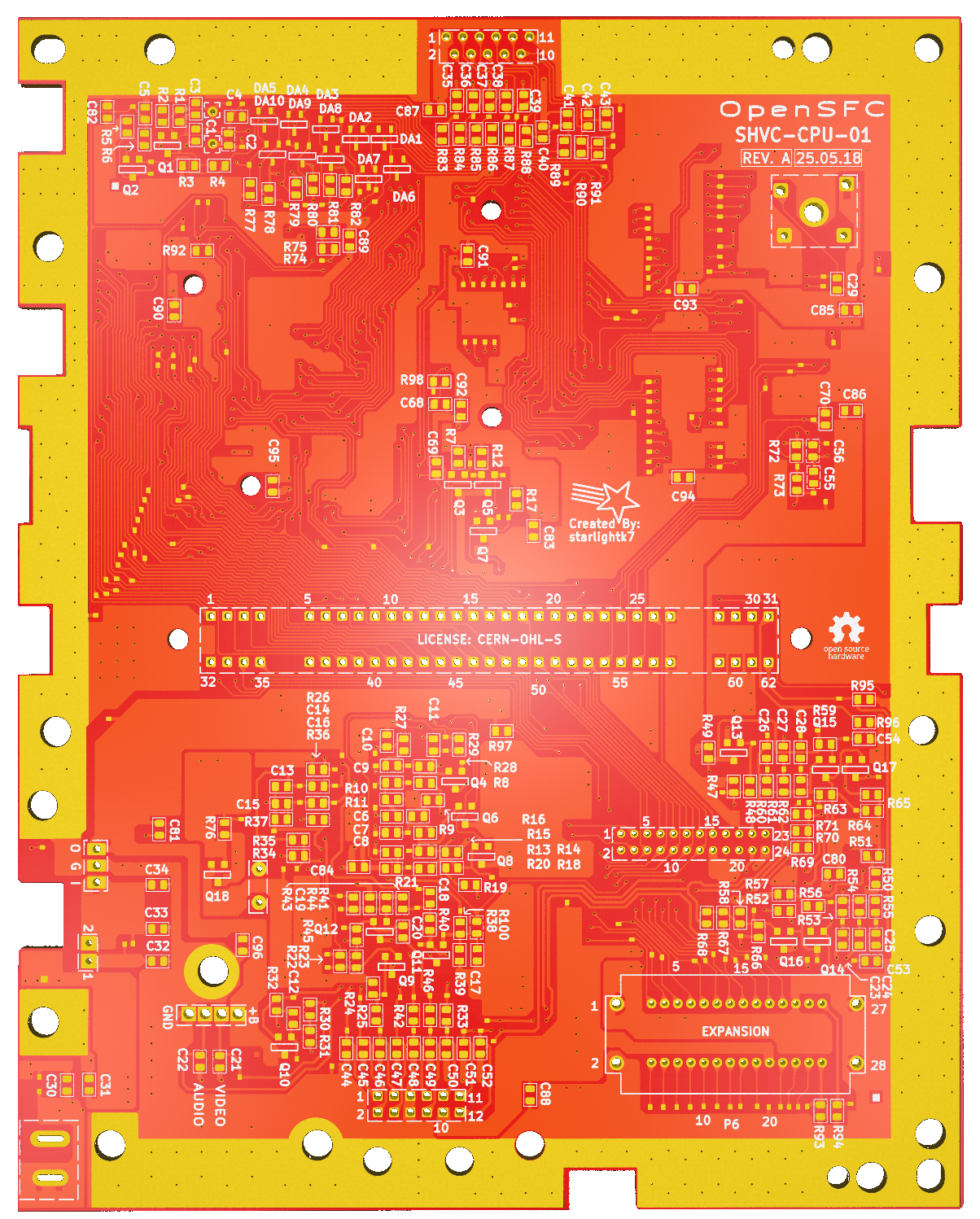 OpenSFC SHVC-CPU-01 launch model motherboard, back.