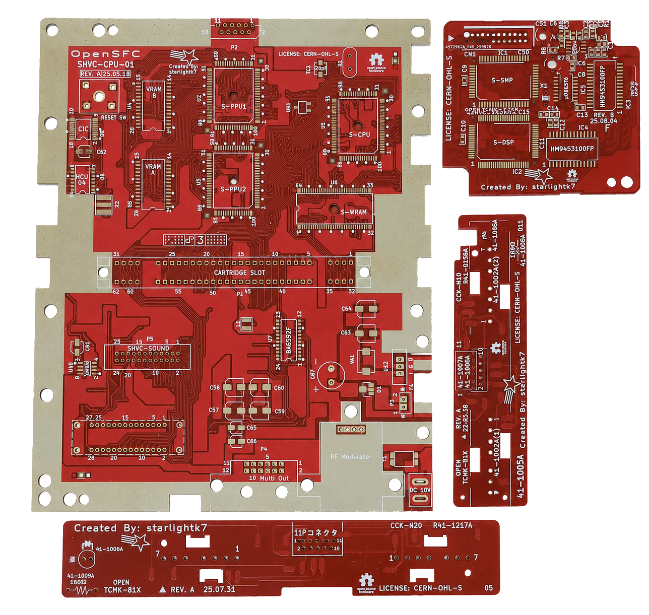 Stylized OpenSFC black replacement motherboard.